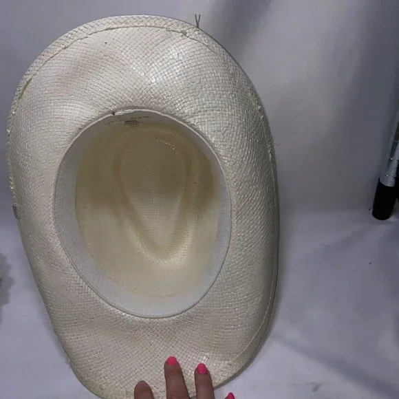 Classic Hat Co. White Straw 10gal Cowgirl Hat 60cm - Picture 12 of 15